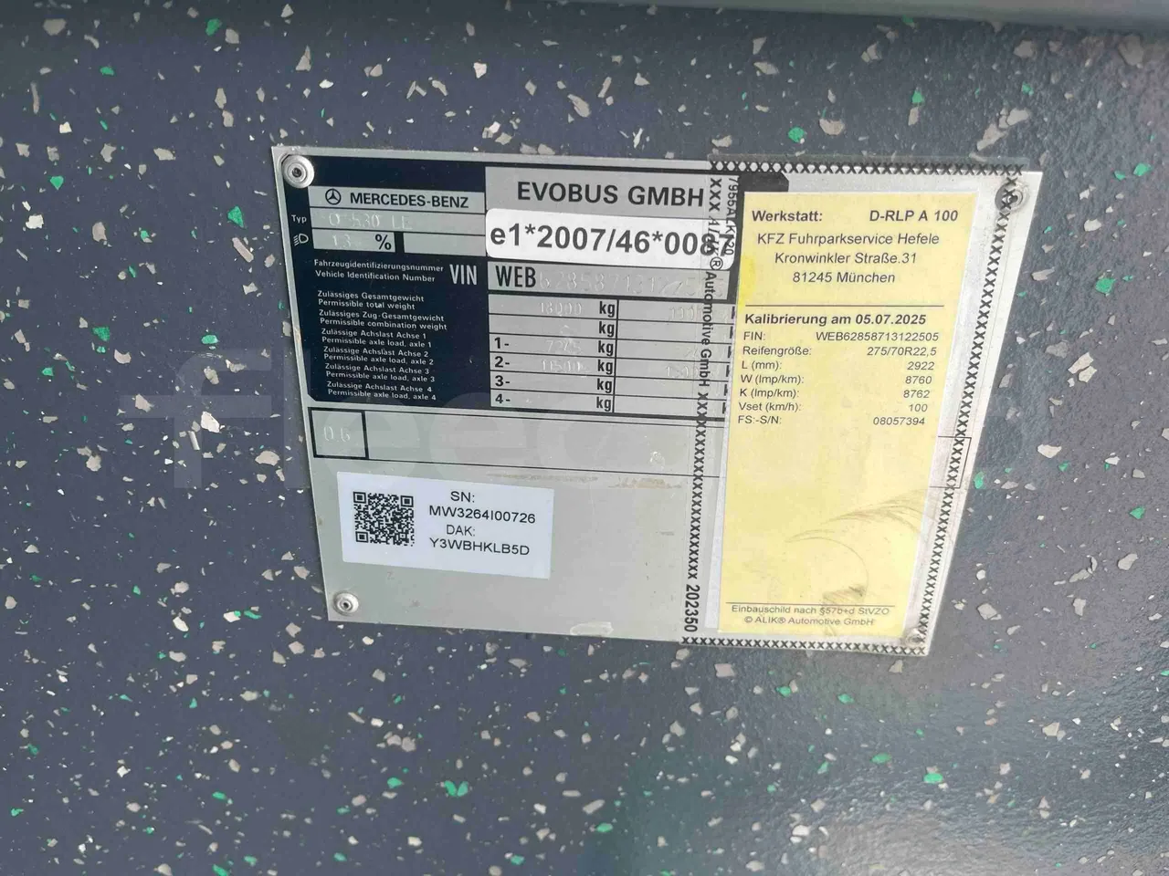 Mercedes-Benz Citaro O 530 LE - Euro 5 - 220 kW - 12.040 mt - vehicle plate photo