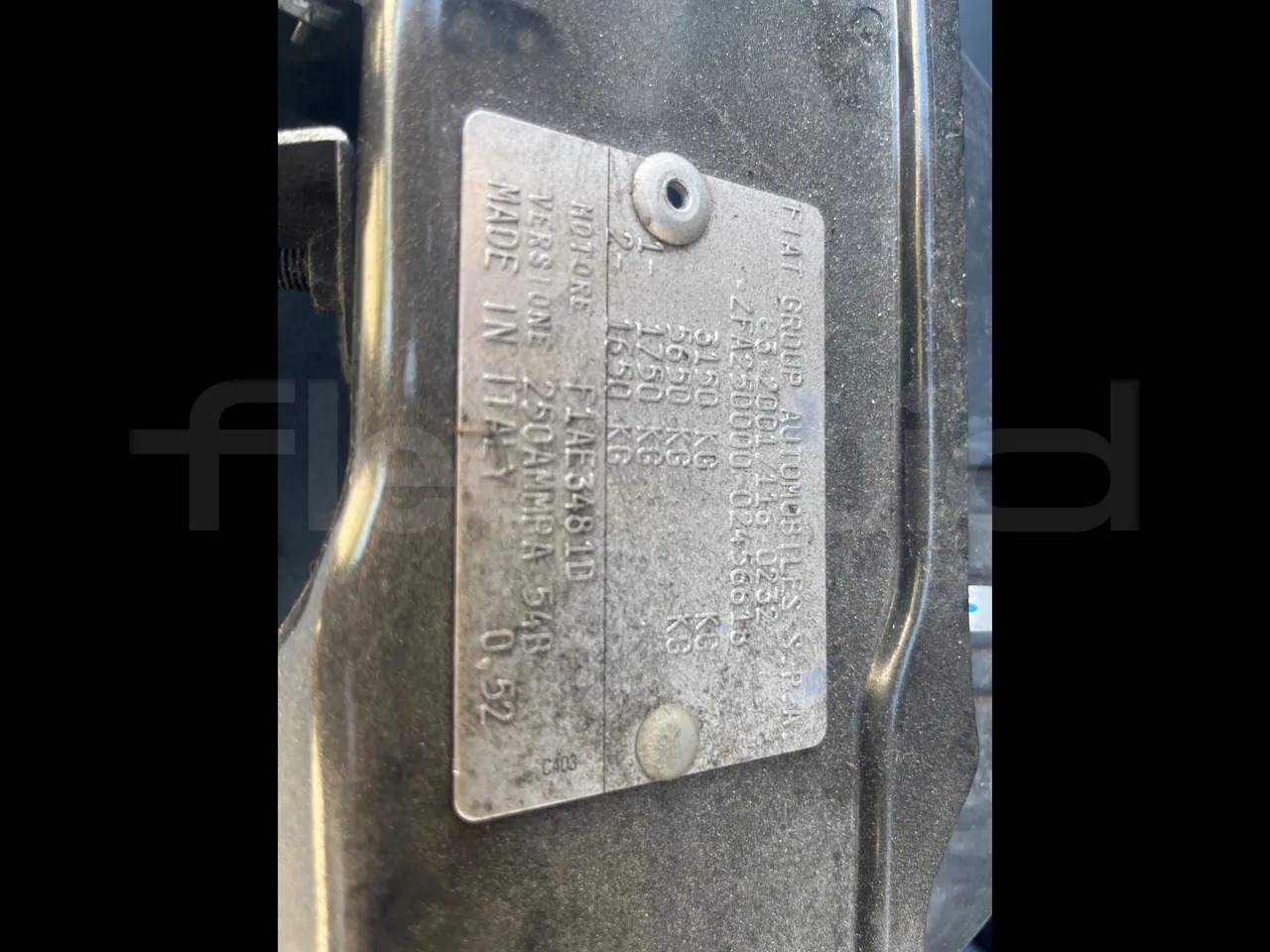 Fiat Ducato 250AMMPA/ Euro 5 - 96 Kw - 4.963 Mt - vehicle plate photo
