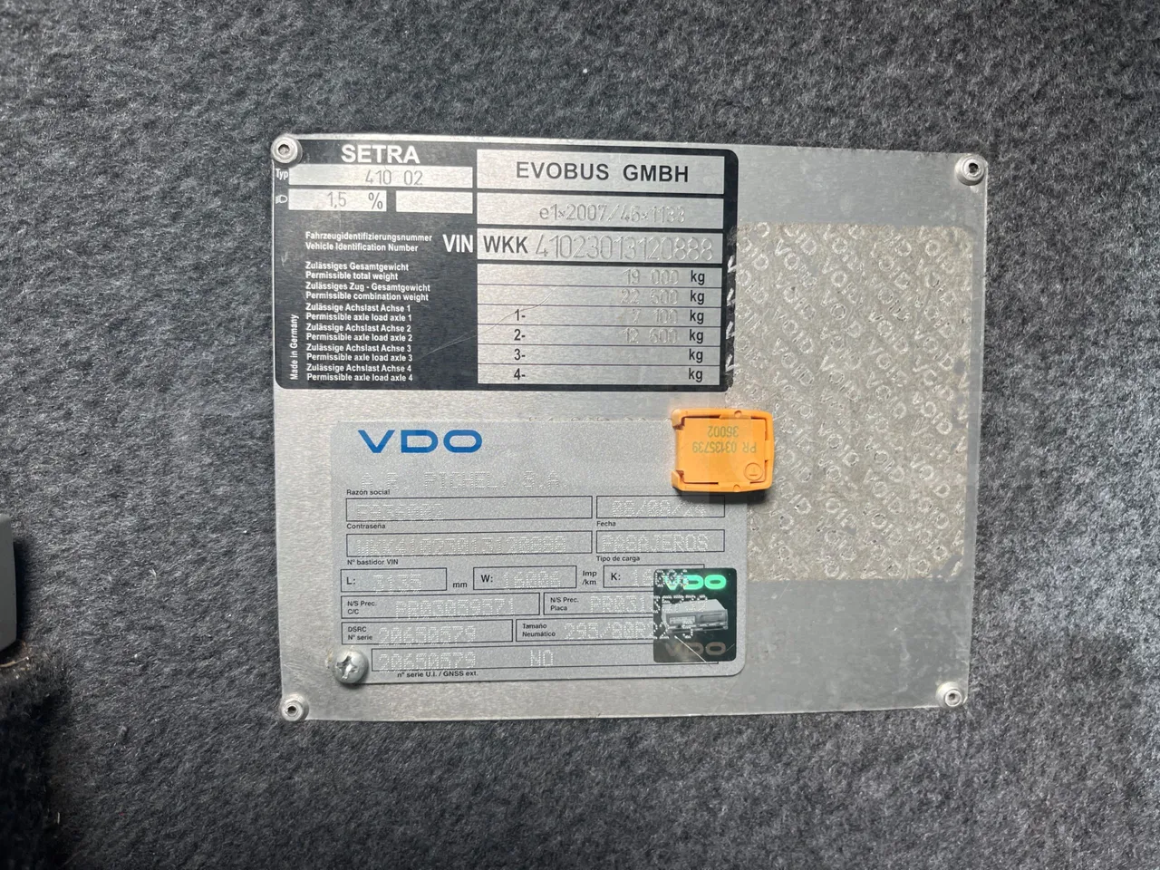 Setra S516 410 02 - EUR6 - 315kW - 13.115m - chassis VIN photo