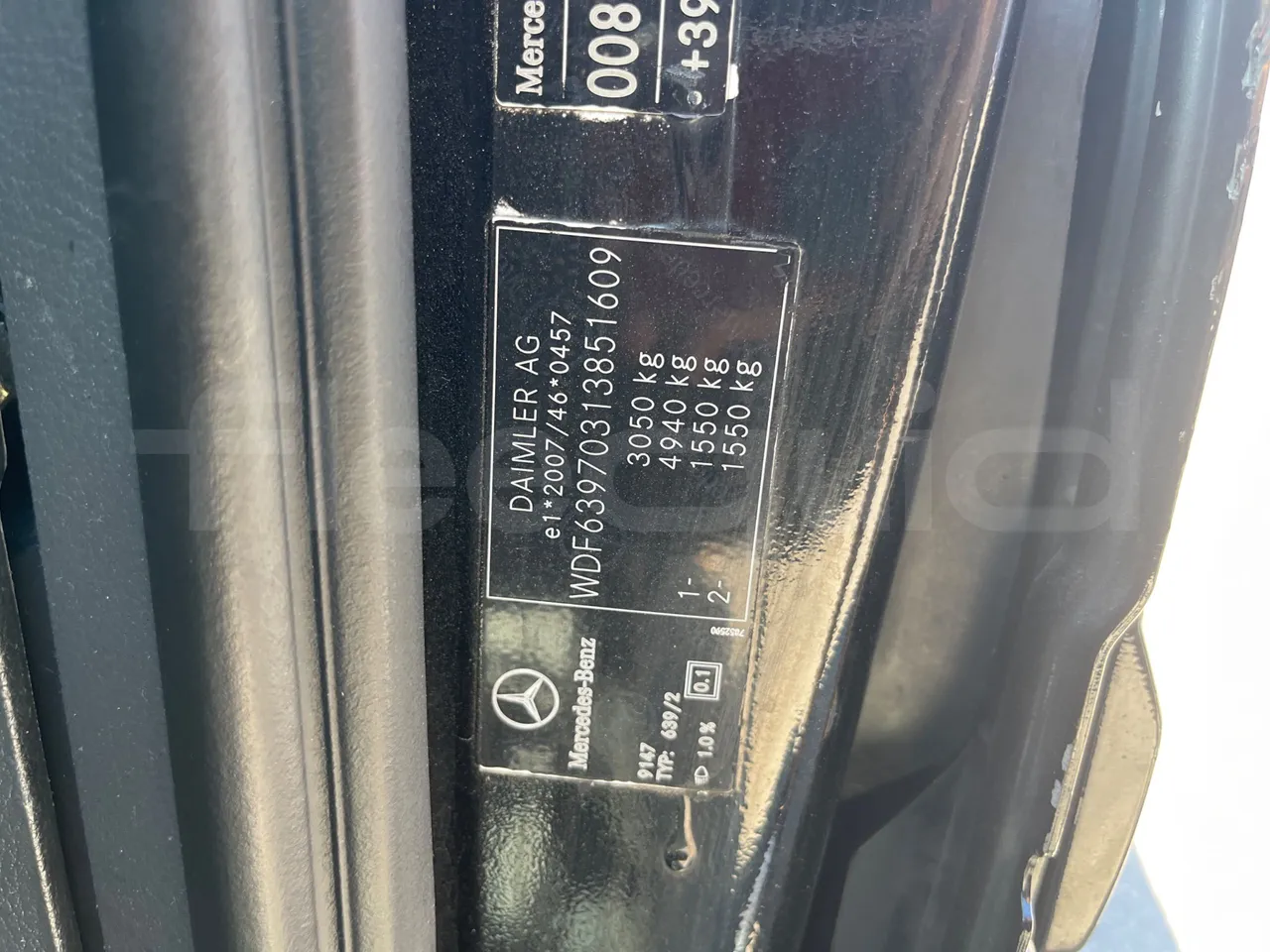 Mercedes-Benz Vito 639/2 - EUR5 - 100kW - 5.008m - chassis VIN photo (mandatory for bus to scrap)