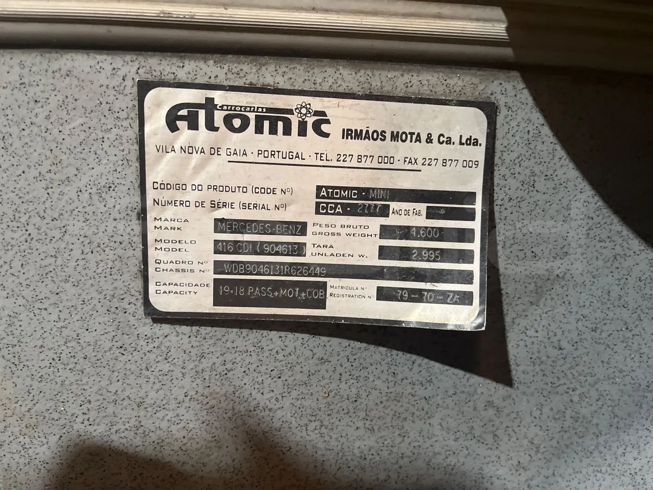 Mercedes-Benz Sprinter 416CD  - Euro3 - 115kW - 6.985mt - vehicle plate photo