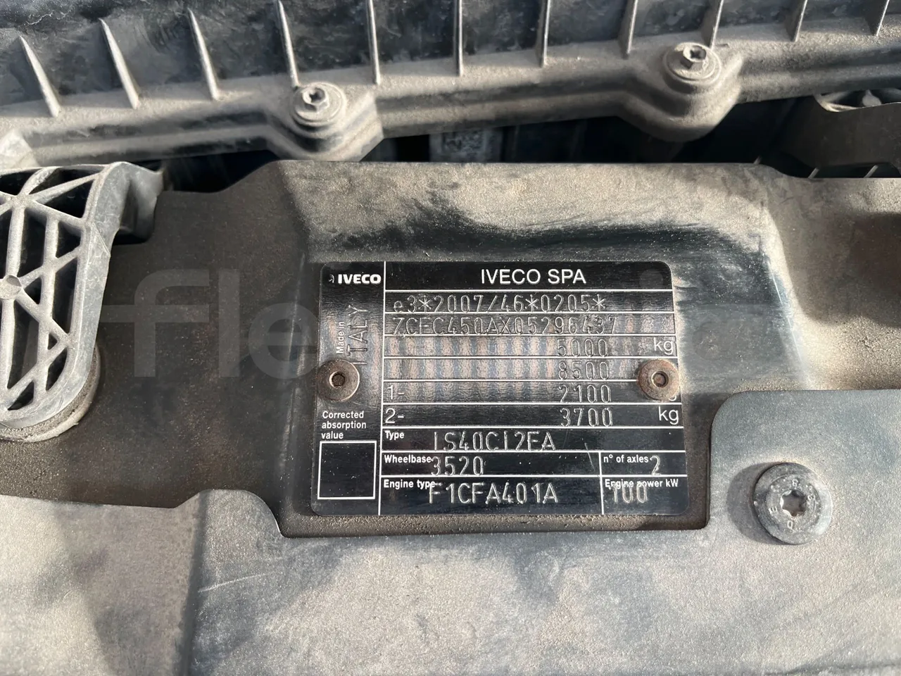 Iveco Daily 50C14N - EUR6 - 100kW - 6,048m - chassis VIN photo (mandatory for bus to scrap)